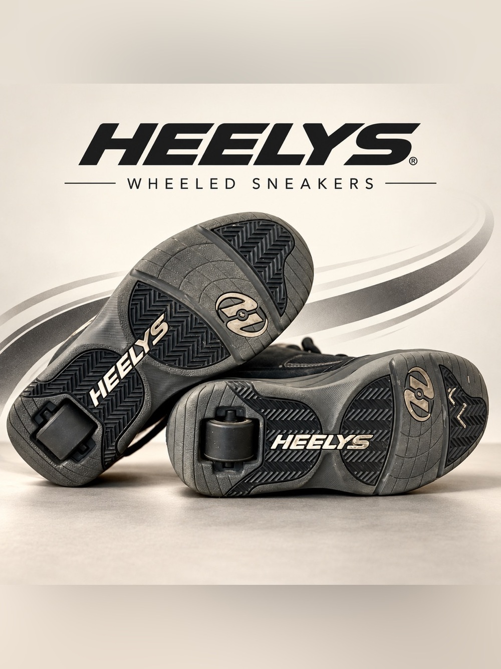 Heelys Kids Black and Gray Wheel Skate Shoes